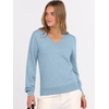 image:imageANRABESS Womens Fall Long Sleeve V Neck Lightweight Sweaters TopLight Blue