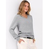 image:imageANRABESS Womens Fall Long Sleeve V Neck Lightweight Sweaters TopLight Grey