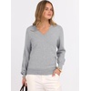 image:imageANRABESS Womens Fall Long Sleeve V Neck Lightweight Sweaters TopLight Grey