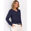 image:imageANRABESS Womens Fall Long Sleeve V Neck Lightweight Sweaters TopNavy Blue