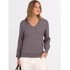 image:imageANRABESS Womens Fall Long Sleeve V Neck Lightweight Sweaters TopNutmeg
