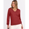 image:imageANRABESS Womens Fall Long Sleeve V Neck Lightweight Sweaters TopRed