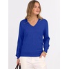 image:imageANRABESS Womens Fall Long Sleeve V Neck Lightweight Sweaters TopRoyal Blue