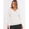 image:imageANRABESS Womens Fall Long Sleeve V Neck Lightweight Sweaters TopWhite