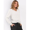 image:imageANRABESS Womens Fall Long Sleeve V Neck Lightweight Sweaters TopWhite
