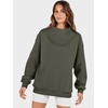 image:imageANRABESS Womens Mock Neck Sweatshirt Oversized PulloverArmygreen