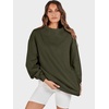 image:imageANRABESS Womens Mock Neck Sweatshirt Oversized PulloverArmygreen