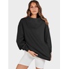 image:imageANRABESS Womens Mock Neck Sweatshirt Oversized PulloverBlack