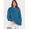 image:imageANRABESS Womens Mock Neck Sweatshirt Oversized PulloverBlue
