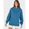 image:imageANRABESS Womens Mock Neck Sweatshirt Oversized PulloverBlue