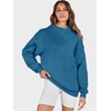 image:imageANRABESS Womens Mock Neck Sweatshirt Oversized PulloverBlue