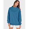 image:imageANRABESS Womens Mock Neck Sweatshirt Oversized PulloverBlue