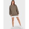 image:imageANRABESS Womens Mock Neck Sweatshirt Oversized PulloverBrown