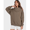 image:imageANRABESS Womens Mock Neck Sweatshirt Oversized PulloverBrown