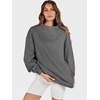 image:imageANRABESS Womens Mock Neck Sweatshirt Oversized PulloverDark Grey