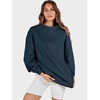 image:imageANRABESS Womens Mock Neck Sweatshirt Oversized PulloverDark Navy Blue