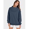 image:imageANRABESS Womens Mock Neck Sweatshirt Oversized PulloverDark Navy Blue