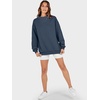 image:imageANRABESS Womens Mock Neck Sweatshirt Oversized PulloverDark Navy Blue