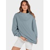 image:imageANRABESS Womens Mock Neck Sweatshirt Oversized PulloverDeep Blue