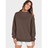 image:imageANRABESS Womens Mock Neck Sweatshirt Oversized PulloverDeep Brown