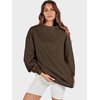 image:imageANRABESS Womens Mock Neck Sweatshirt Oversized PulloverDeep Brown