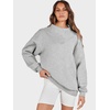 image:imageANRABESS Womens Mock Neck Sweatshirt Oversized PulloverGrey