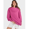 image:imageANRABESS Womens Mock Neck Sweatshirt Oversized PulloverHot Pink
