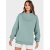image:imageANRABESS Womens Mock Neck Sweatshirt Oversized PulloverLight Green