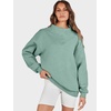 image:imageANRABESS Womens Mock Neck Sweatshirt Oversized PulloverLight Green
