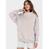 image:imageANRABESS Womens Mock Neck Sweatshirt Oversized PulloverLight Grey