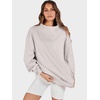 image:imageANRABESS Womens Mock Neck Sweatshirt Oversized PulloverLight Grey