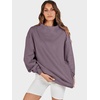 image:imageANRABESS Womens Mock Neck Sweatshirt Oversized PulloverNutmeg