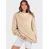 image:imageANRABESS Womens Mock Neck Sweatshirt Oversized PulloverParchment