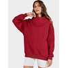 image:imageANRABESS Womens Mock Neck Sweatshirt Oversized PulloverRed