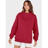 image:imageANRABESS Womens Mock Neck Sweatshirt Oversized PulloverRed