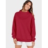 image:imageANRABESS Womens Mock Neck Sweatshirt Oversized PulloverRed