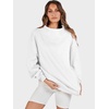 image:imageANRABESS Womens Mock Neck Sweatshirt Oversized PulloverWhite
