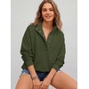 image:imageANRABESS Womens Oversized Sweatshirt Mock Neck Henley 2026 Fall OutfitsArmy Green