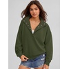 image:imageANRABESS Womens Oversized Sweatshirt Mock Neck Henley 2026 Fall OutfitsArmy Green