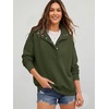 image:imageANRABESS Womens Oversized Sweatshirt Mock Neck Henley 2026 Fall OutfitsArmy Green