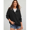 image:imageANRABESS Womens Oversized Sweatshirt Mock Neck Henley 2026 Fall OutfitsBlack