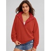 image:imageANRABESS Womens Oversized Sweatshirt Mock Neck Henley 2026 Fall OutfitsBright Red