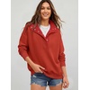 image:imageANRABESS Womens Oversized Sweatshirt Mock Neck Henley 2026 Fall OutfitsBright Red