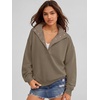 image:imageANRABESS Womens Oversized Sweatshirt Mock Neck Henley 2026 Fall OutfitsBrown