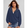 image:imageANRABESS Womens Oversized Sweatshirt Mock Neck Henley 2026 Fall OutfitsDark Blue