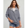 image:imageANRABESS Womens Oversized Sweatshirt Mock Neck Henley 2026 Fall OutfitsGrey