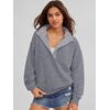 image:imageANRABESS Womens Oversized Sweatshirt Mock Neck Henley 2026 Fall OutfitsGrey
