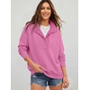 image:imageANRABESS Womens Oversized Sweatshirt Mock Neck Henley 2026 Fall OutfitsHot Pink