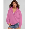 image:imageANRABESS Womens Oversized Sweatshirt Mock Neck Henley 2026 Fall OutfitsHot Pink