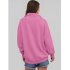 image:imageANRABESS Womens Oversized Sweatshirt Mock Neck Henley 2026 Fall OutfitsHot Pink